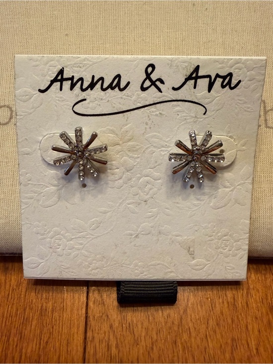 Anna & Ava Jewelry - Anna & Ava Silvertone and Faux Diamonds Pierced Earrings